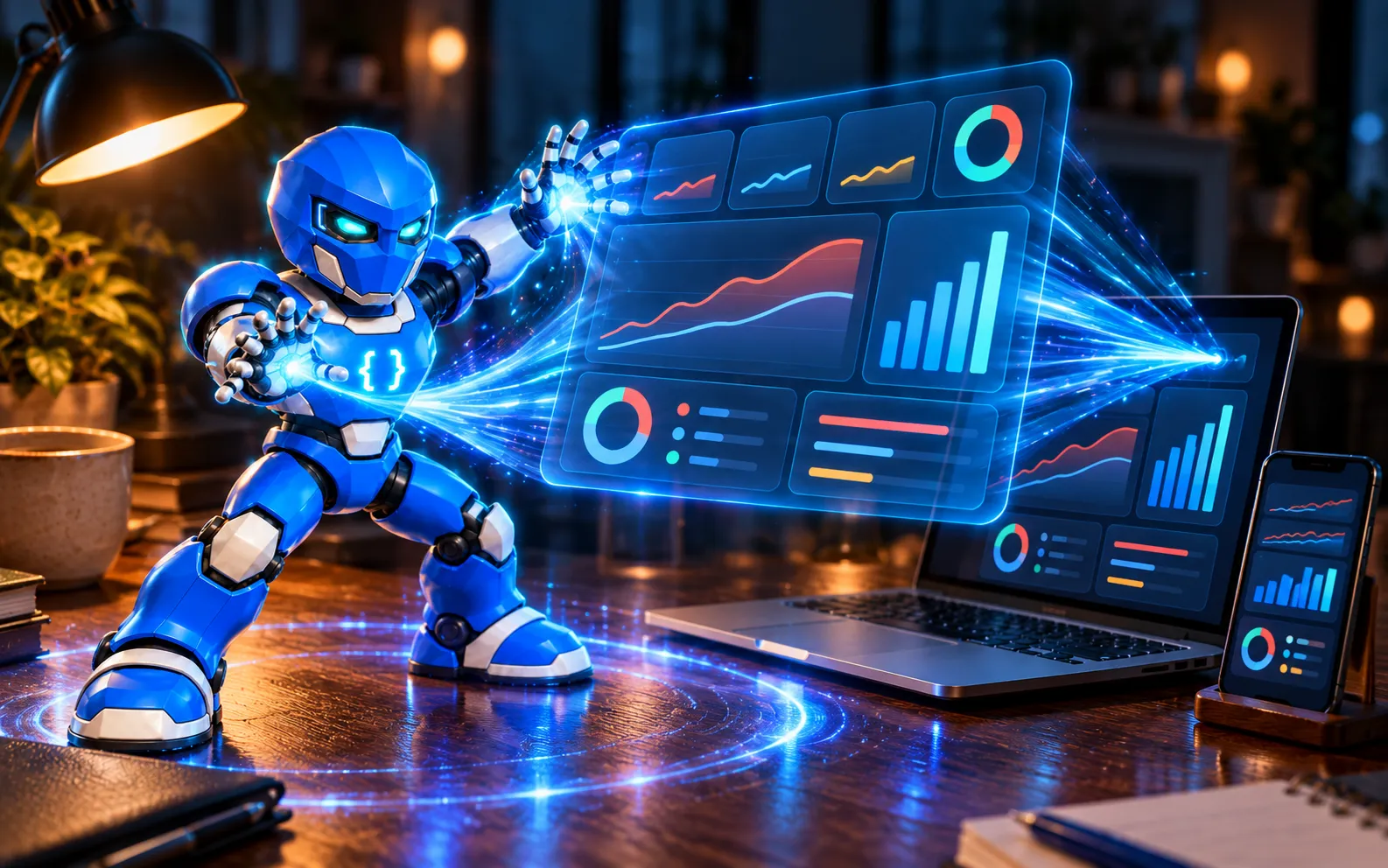 O mascote da TWS lança o painel pronto para dentro do notebook e as telas acendem